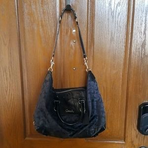 Coach Signature Black Hobo Bag